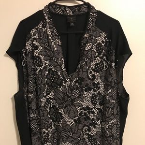Floral decal chiffon work blouse